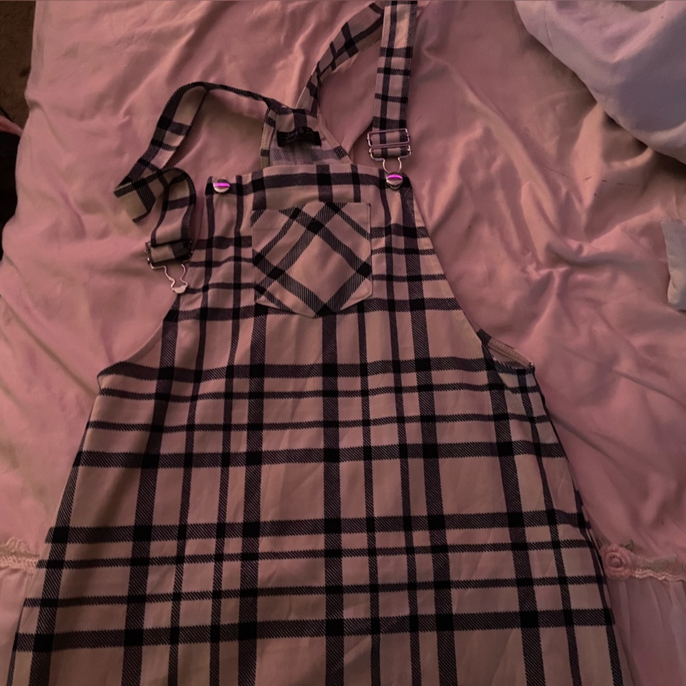 Plaid Suspender Skirt